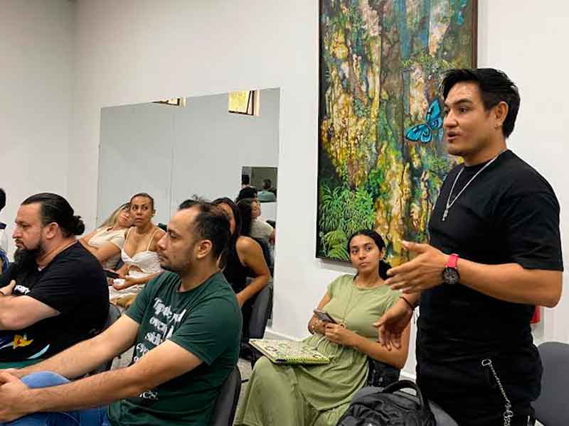 Ylder González durante un encuentro del sector audiovisual